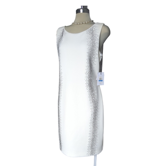 *New* Calvin Klein Ivory Embellished Luxury Dress Size 16 - Picture 6 of 14